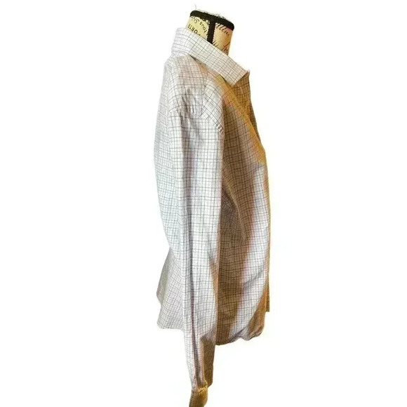 TOMMY HILFIGER SIZE LARGE (34/35)BLUE AND DARK BLUE TINY STRIPES BUTTON DOWN - Picture 2 of 4